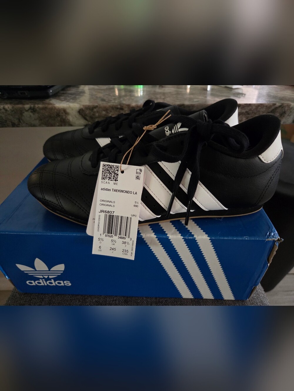 Adidas Taekwondo Lace J JR6807 Black White Gum Sneakers Youth 6 / Women’s 7 NWT